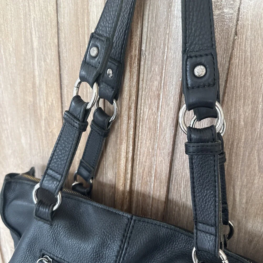 The Sak Silverlake Black Leather Studded Fringe Tote